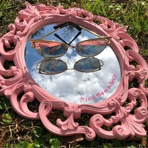 “Miss Kitty” PinkBombchelle Cat Eye Shades Reflective Lenses Gold Frames